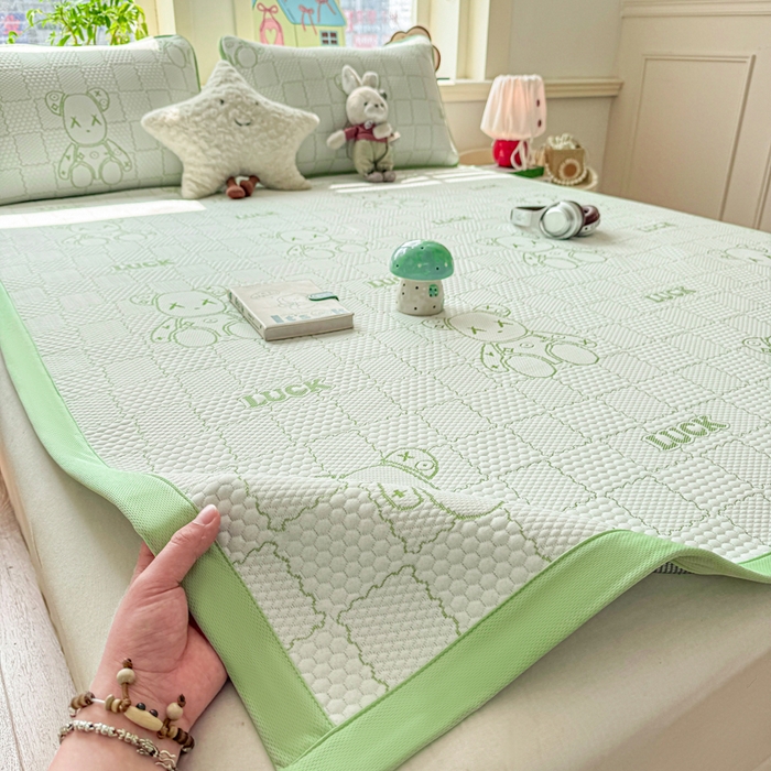 91家纺网 家纺一手货源 找家纺 （总）家喜爱 2026新款冰感豆豆软凉席高克重加捻不起球-场景二