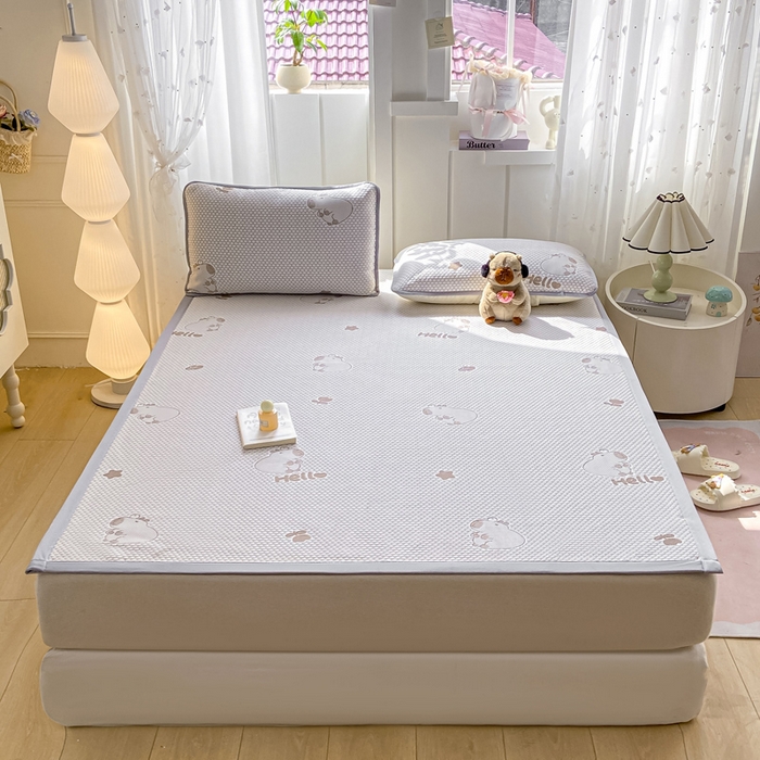 91家纺网 家纺一手货源 找家纺 家喜爱 2026新款冰感豆豆软凉席高克重加捻不起球-场景二 卡帕巴拉-咖色