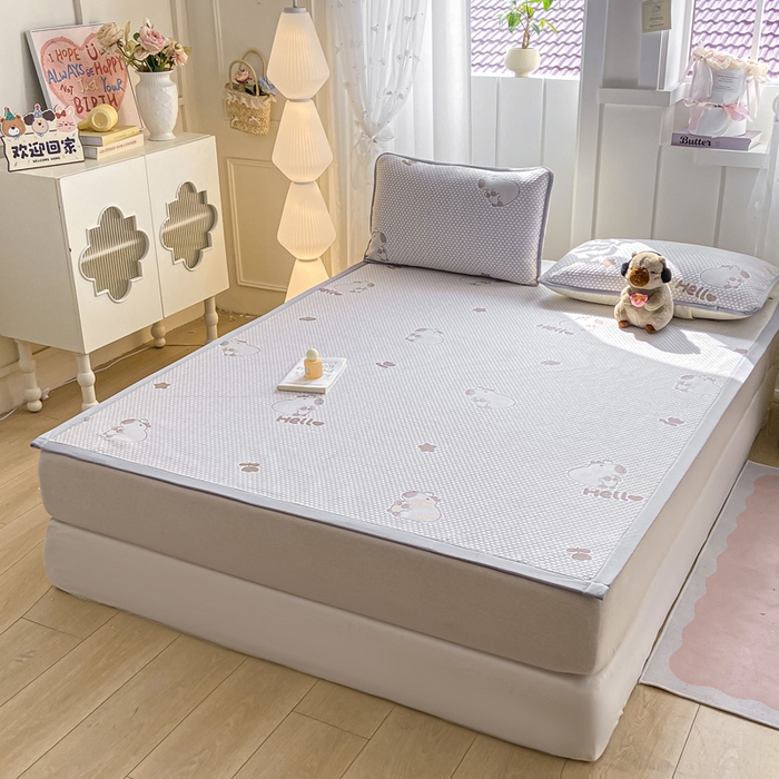 91家纺网 家纺一手货源 找家纺 家喜爱 2026新款冰感豆豆软凉席高克重加捻不起球-场景二 卡帕巴拉-咖色