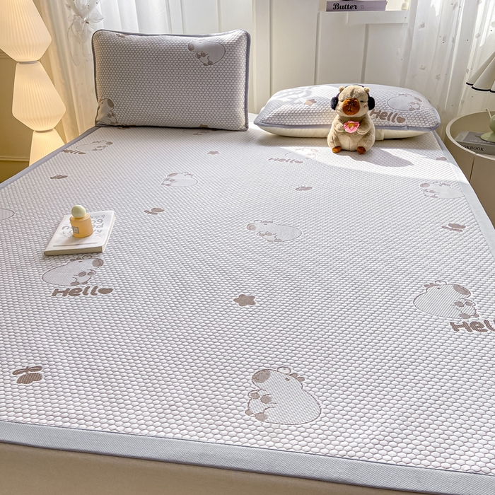 91家纺网 家纺一手货源 找家纺 家喜爱 2026新款冰感豆豆软凉席高克重加捻不起球-场景二 卡帕巴拉-咖色