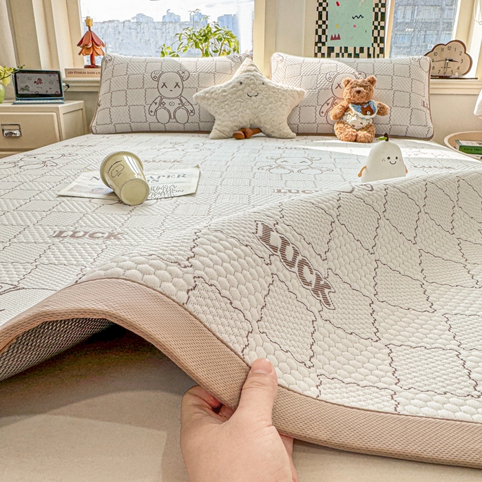 家喜爱 2026新款冰感豆豆软凉席高克重加捻不起球-场景二 LUCK小冰熊-咖