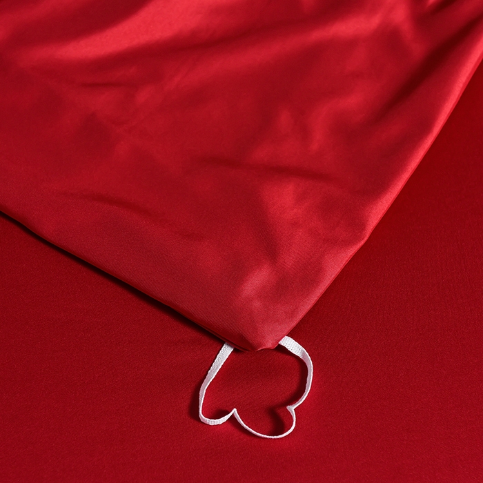 91家纺网 家纺一手货源 找家纺 首尔家纺 2026新款水洗真丝绣花四件套H系列 H-玛瑙红