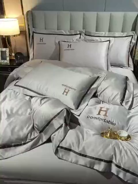 91家纺网 家纺一手货源 找家纺 （总）首尔家纺 2026新款水洗真丝绣花四件套H系列