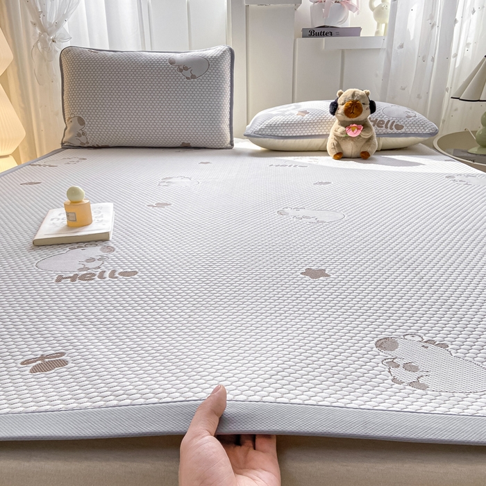 91家纺网 家纺一手货源 找家纺 家喜爱 2026新款冰感豆豆软凉席高克重加捻不起球-场景二 卡帕巴拉-咖色