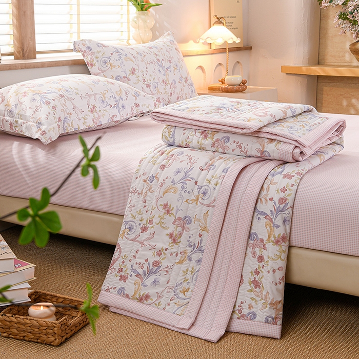 91家纺网 家纺一手货源 找家纺 圣靓家纺 2026新款清新水洗夏被被子被芯 媚影