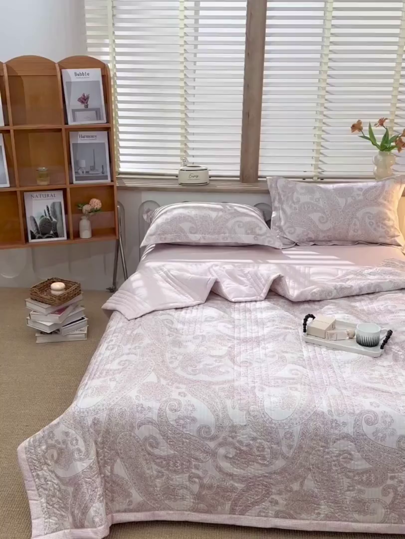 91家纺网 家纺一手货源 找家纺 圣靓家纺 2026新款清新水洗夏被被子被芯 旋律