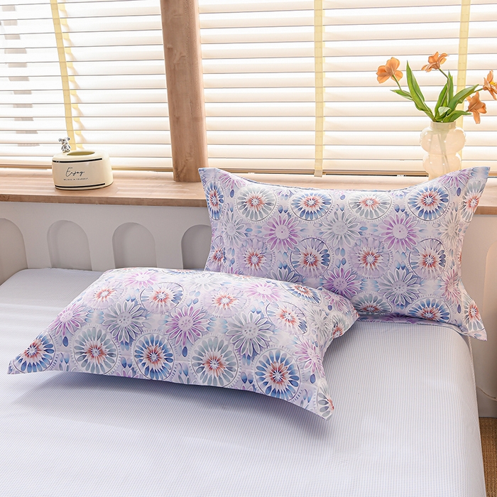 91家纺网 家纺一手货源 找家纺 圣楚家纺 2026新款清新水洗夏被被子被芯 花语-蓝