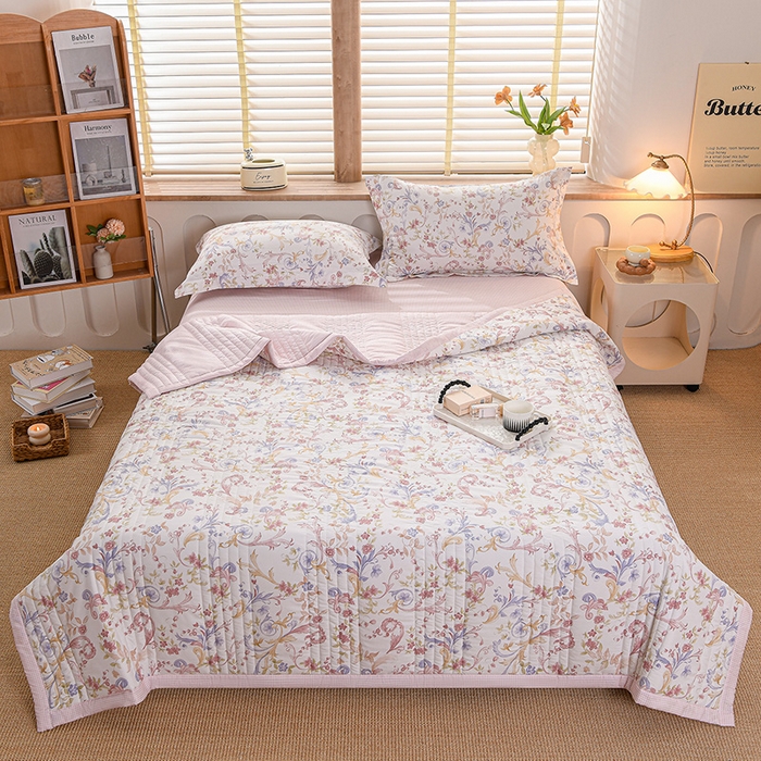 91家纺网 家纺一手货源 找家纺 圣楚家纺 2026新款清新水洗夏被被子被芯 媚影