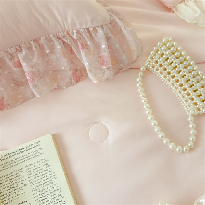 91家纺网 家纺一手货源 找家纺 （总）富盛家纺 2026新款雪纺蕾丝刺绣法式床裙韩版夏凉被空调被夏被四件套