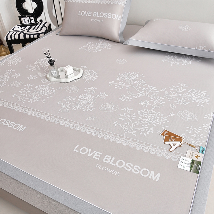 91家纺网 家纺一手货源 找家纺 （总）小牛席业 2026新款PE凉感清新叶语冰丝席凉席席子