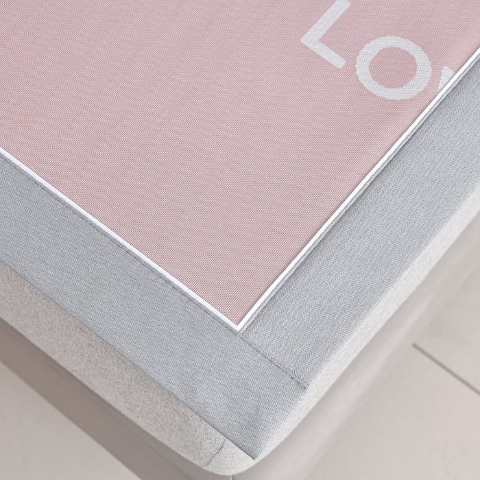 91家纺网 家纺一手货源 找家纺 小牛席业 2026新款PE凉感清新叶语冰丝席凉席席子 粉色