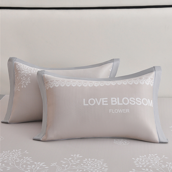 91家纺网 家纺一手货源 找家纺 小牛席业 2026新款PE凉感清新叶语冰丝席凉席席子 香槟