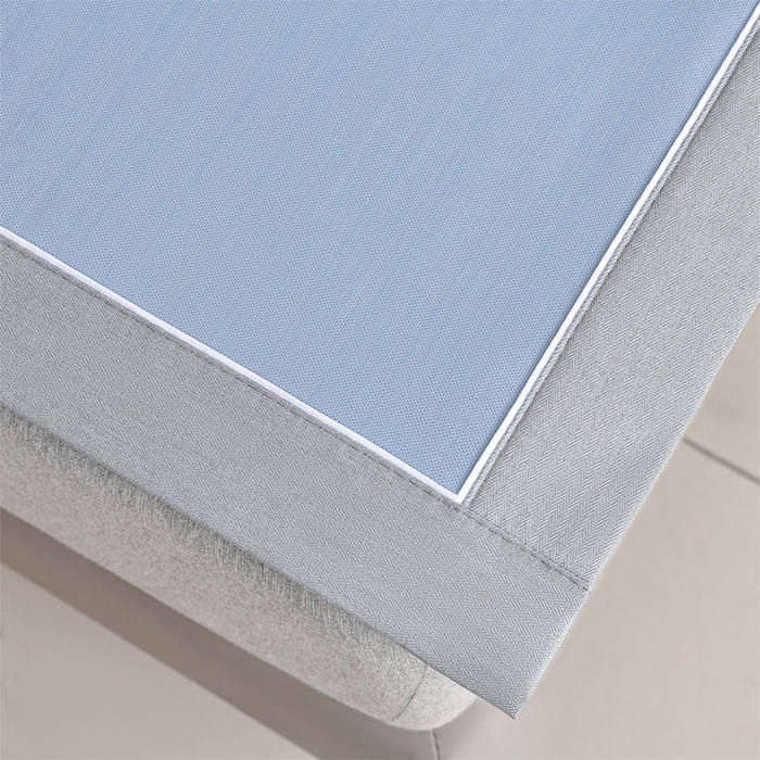 91家纺网 家纺一手货源 找家纺 小牛席业 2026新款PE凉感清新叶语冰丝席凉席席子 蓝色