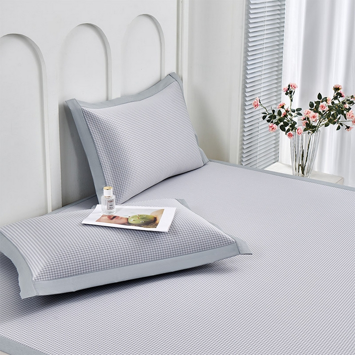 91家纺网 家纺一手货源 找家纺 小牛席业 2026新款柠檬清凉冰丝席凉席席子 灰色