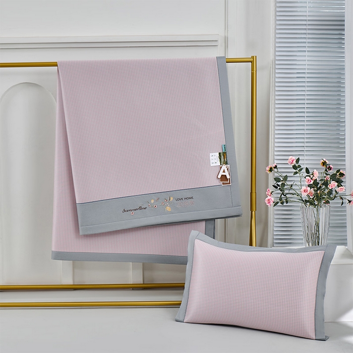 91家纺网 家纺一手货源 找家纺 小牛席业 2026新款柠檬清凉冰丝席凉席席子 粉色