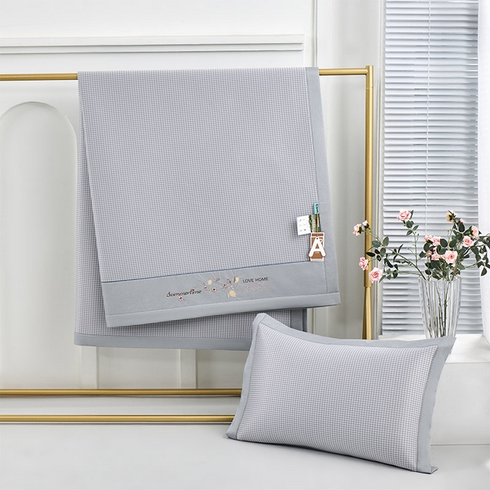 91家纺网 家纺一手货源 找家纺 小牛席业 2026新款柠檬清凉冰丝席凉席席子 灰色