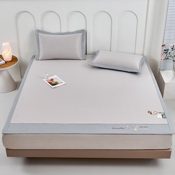 91家纺网 家纺一手货源 找家纺 小牛席业 2026新款柠檬清凉冰丝席凉席席子 香槟