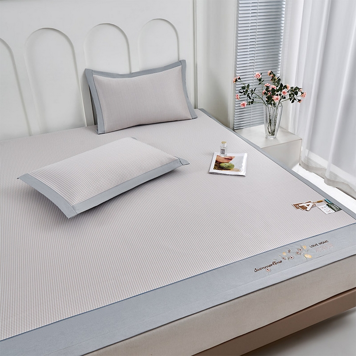 91家纺网 家纺一手货源 找家纺 小牛席业 2026新款柠檬清凉冰丝席凉席席子 香槟