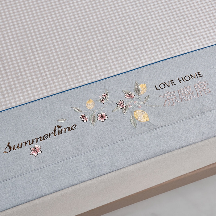 91家纺网 家纺一手货源 找家纺 小牛席业 2026新款柠檬清凉冰丝席凉席席子 香槟