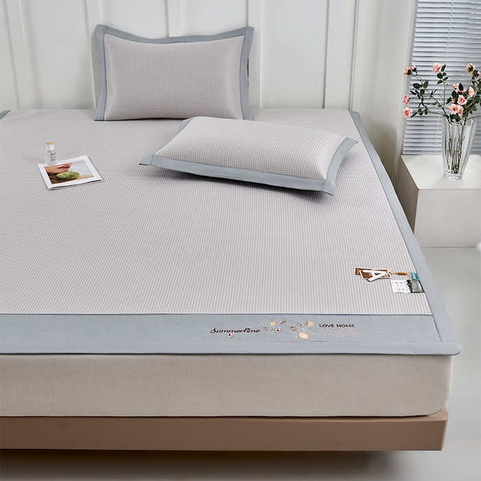 91家纺网 家纺一手货源 找家纺 小牛席业 2026新款柠檬清凉冰丝席凉席席子 香槟