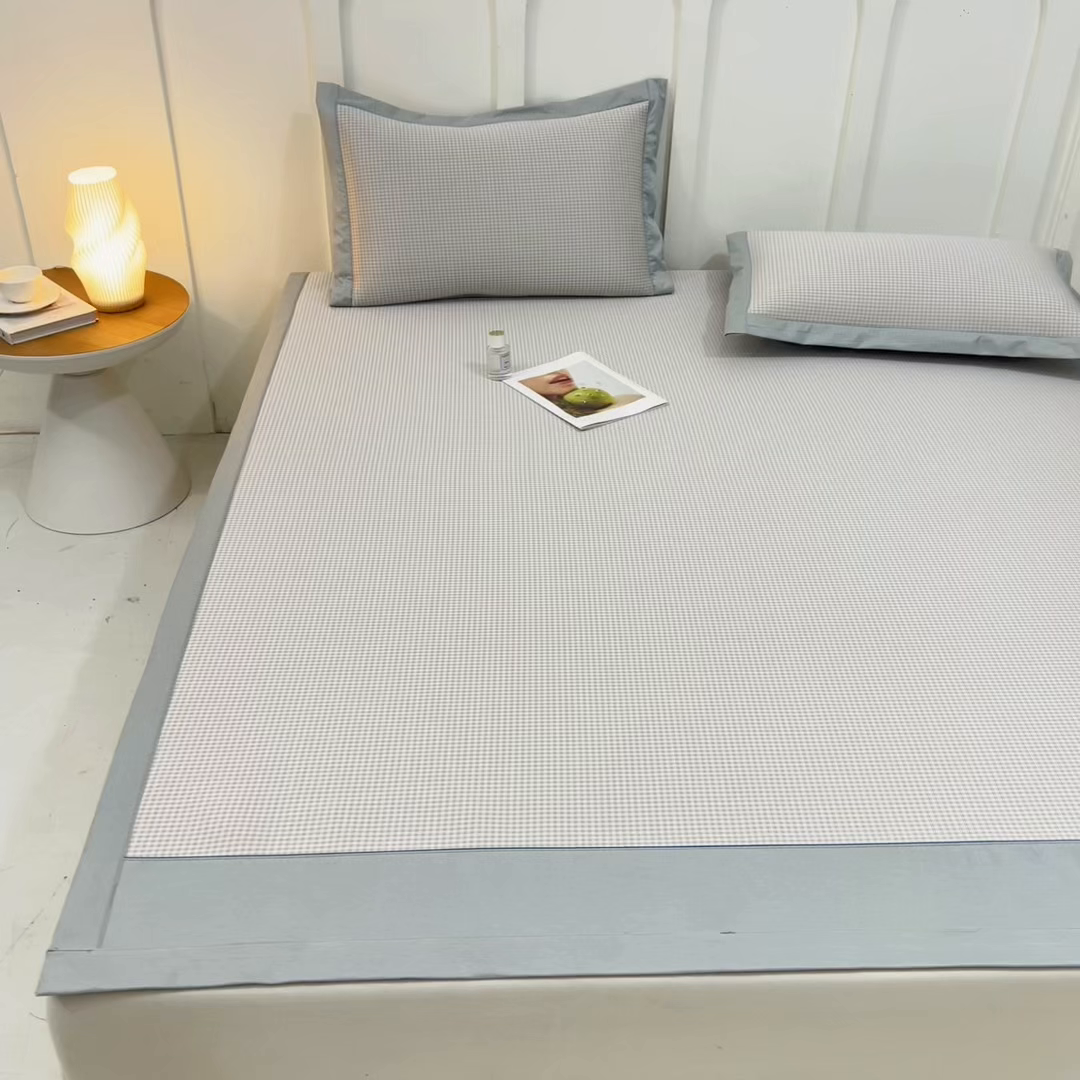 91家纺网 家纺一手货源 找家纺 小牛席业 2026新款柠檬清凉冰丝席凉席席子 香槟