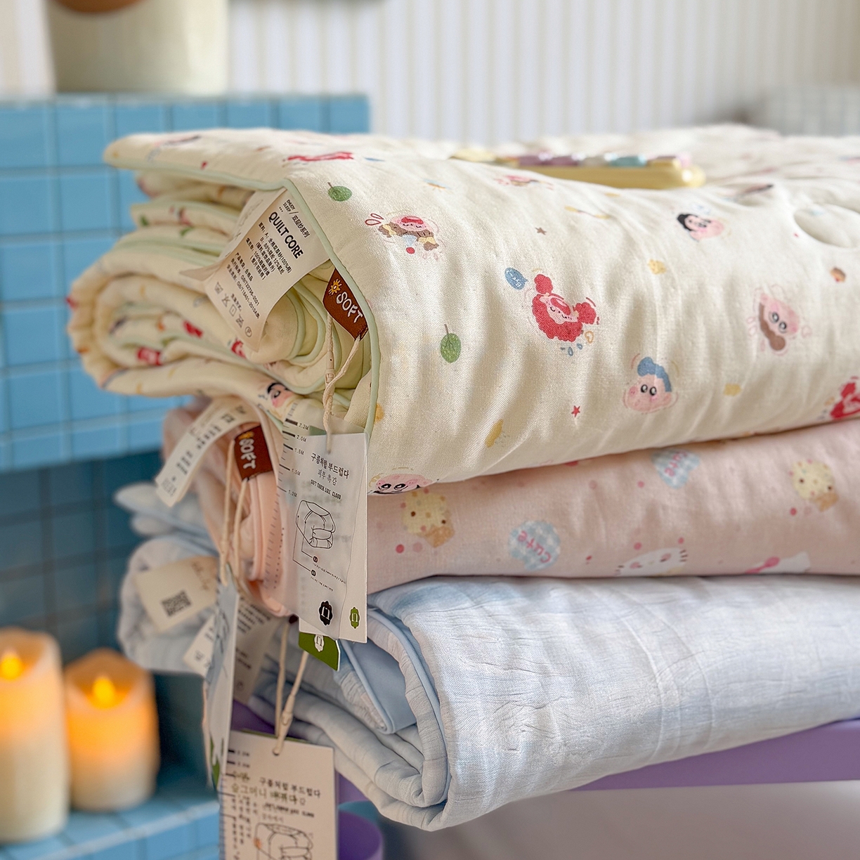 91家纺网 家纺一手货源 找家纺 麦伦家居 2026新品双层纱小冰皮夏被夏凉被空调被 组合图仅供展示不可下单