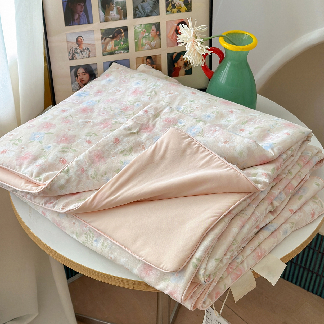 91家纺网 家纺一手货源 找家纺 麦伦家居 2026新品双层纱小冰皮夏被夏凉被空调被 山茶粉