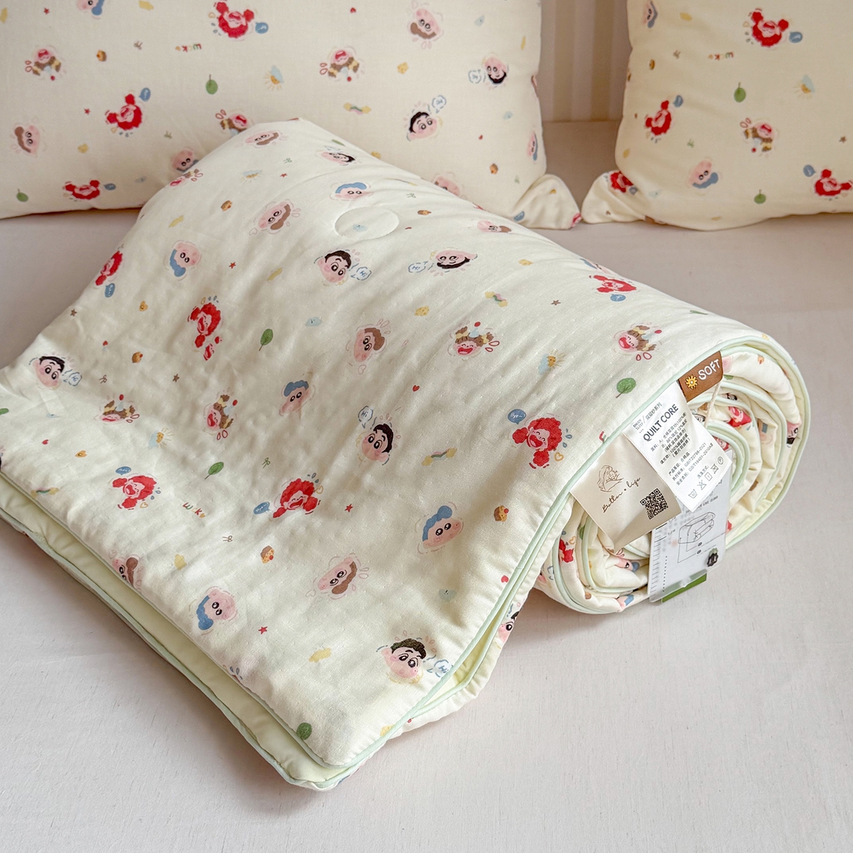 91家纺网 家纺一手货源 找家纺 麦伦家居 2026新品双层纱小冰皮夏被夏凉被空调被 小新新