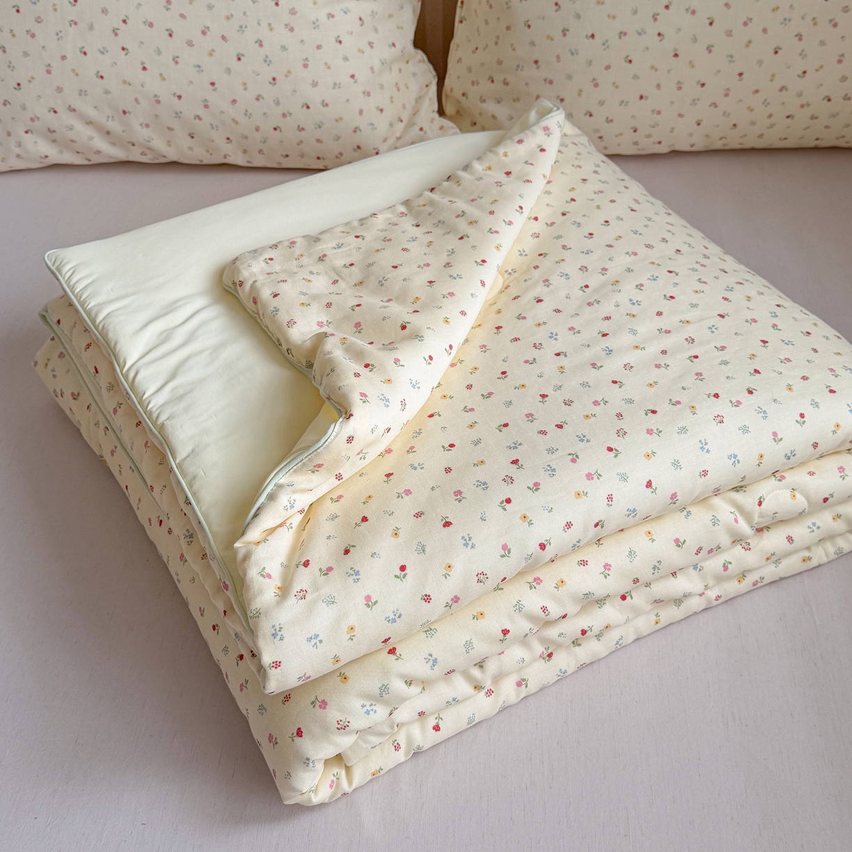 麦伦家居 2026新品双层纱小冰皮夏被夏凉被空调被 奶杏小碎花