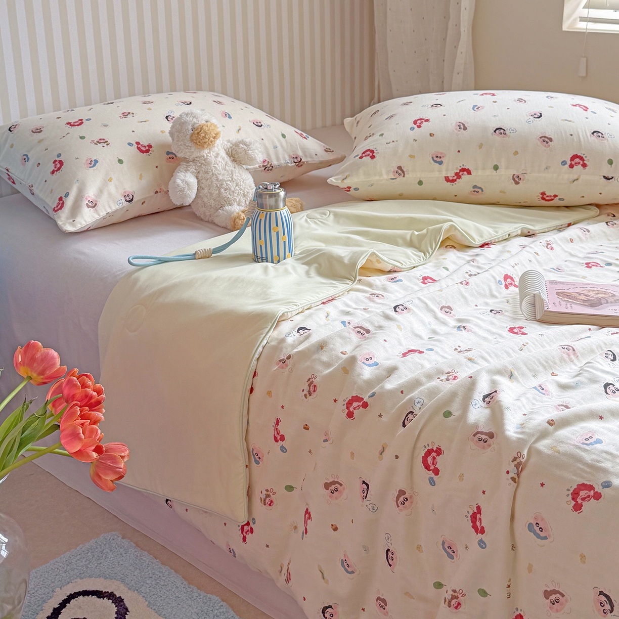 91家纺网 家纺一手货源 找家纺 麦伦家居 2026新品双层纱小冰皮夏被夏凉被空调被 小新新