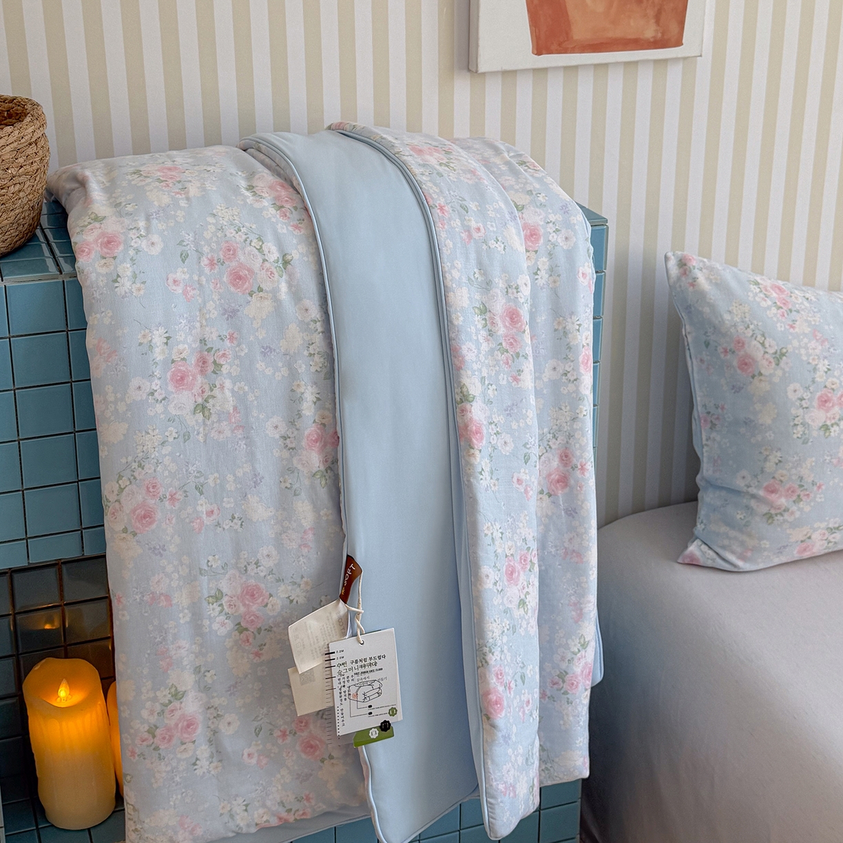 91家纺网 家纺一手货源 找家纺 麦伦家居 2026新品双层纱小冰皮夏被夏凉被空调被 蓝雾玫瑰