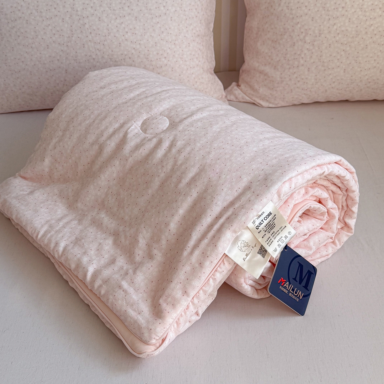 91家纺网 家纺一手货源 找家纺 麦伦家居 2026新品双层纱小冰皮夏被夏凉被空调被 漫天星辰粉