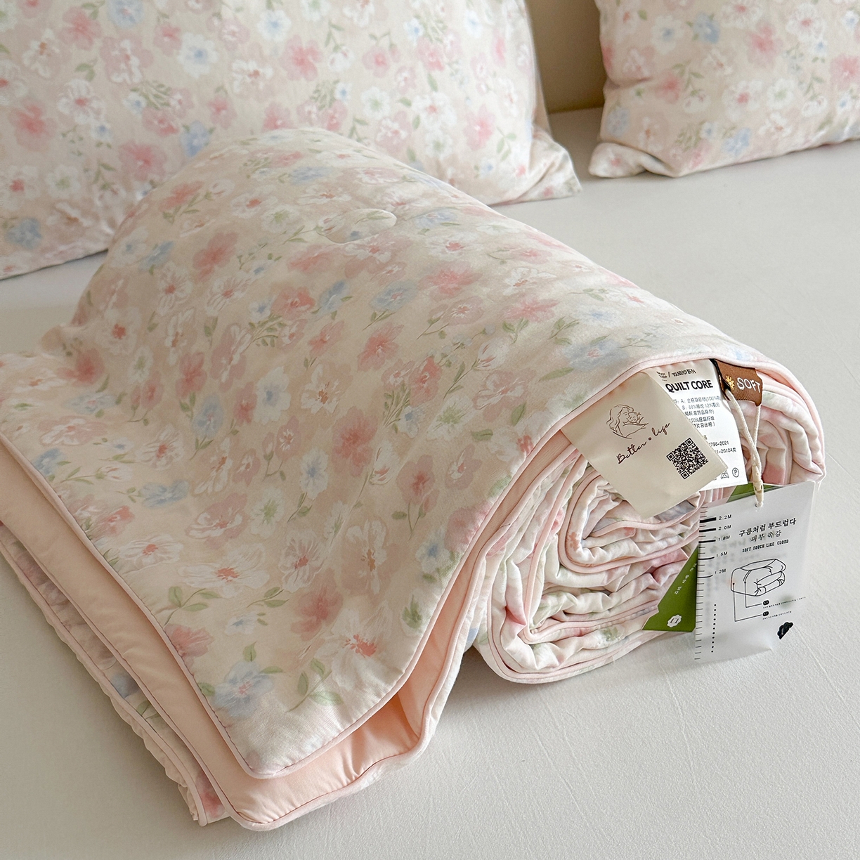 91家纺网 家纺一手货源 找家纺 麦伦家居 2026新品双层纱小冰皮夏被夏凉被空调被 山茶粉