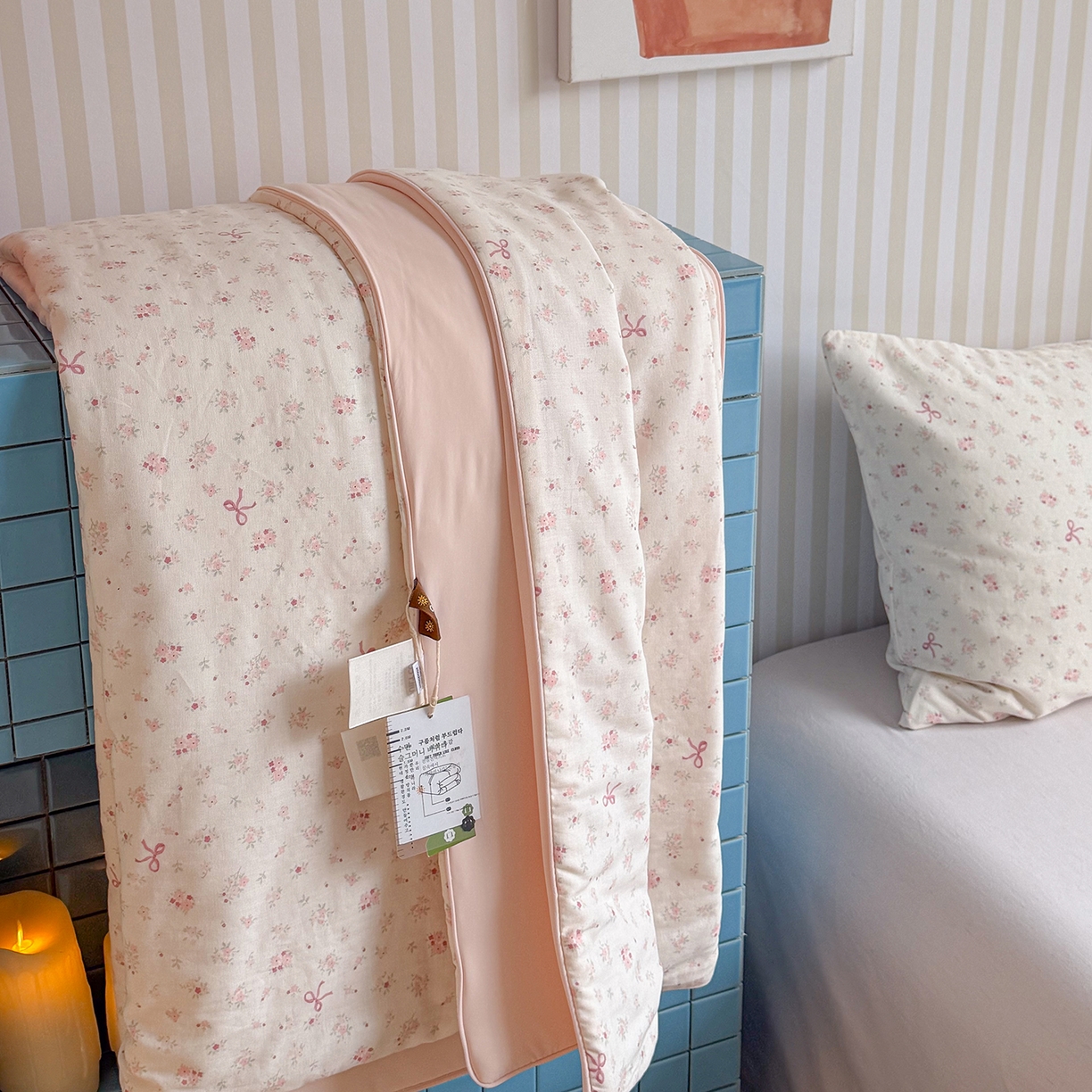 91家纺网 家纺一手货源 找家纺 麦伦家居 2026新品双层纱小冰皮夏被夏凉被空调被 粉蝶结花梦