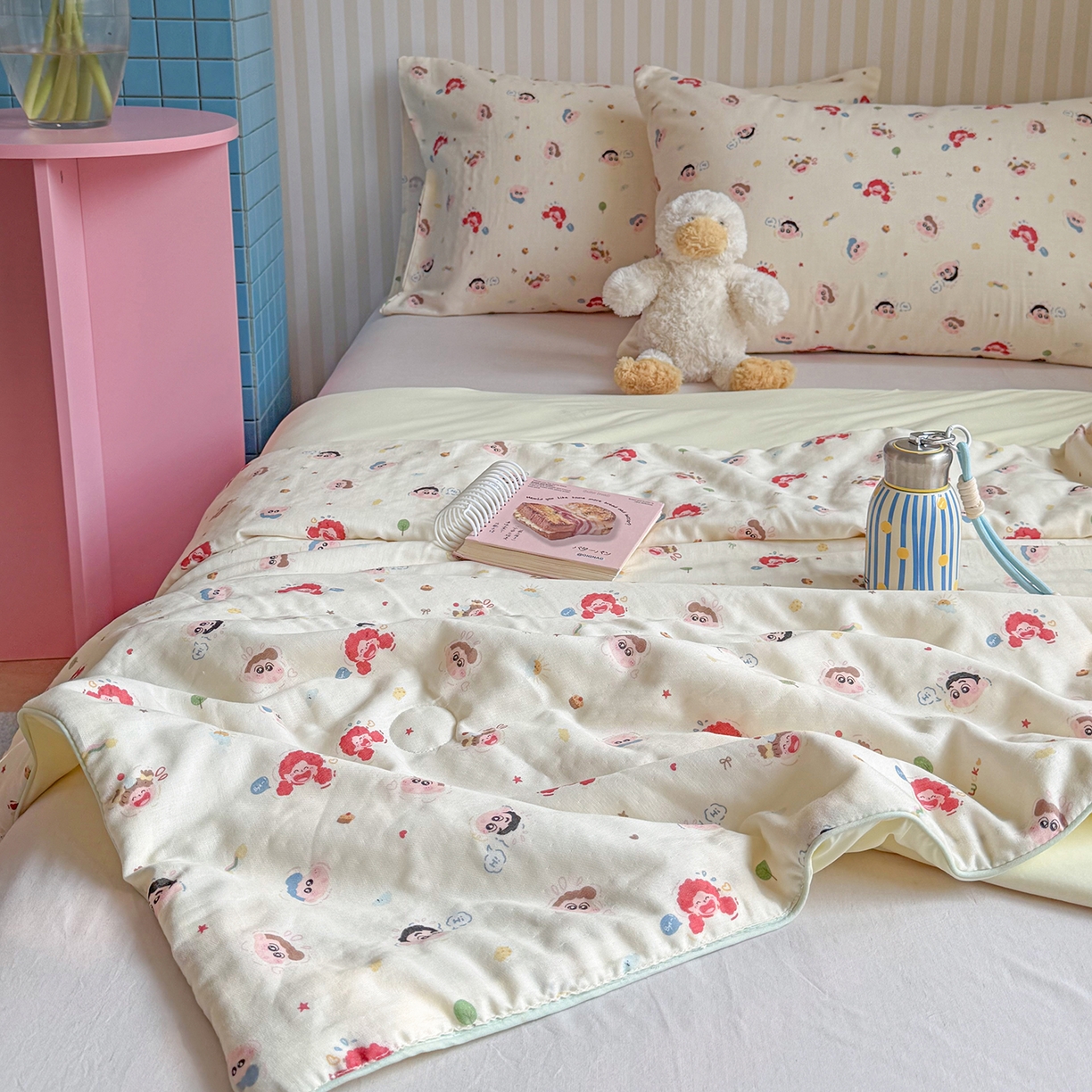 91家纺网 家纺一手货源 找家纺 麦伦家居 2026新品双层纱小冰皮夏被夏凉被空调被 小新新