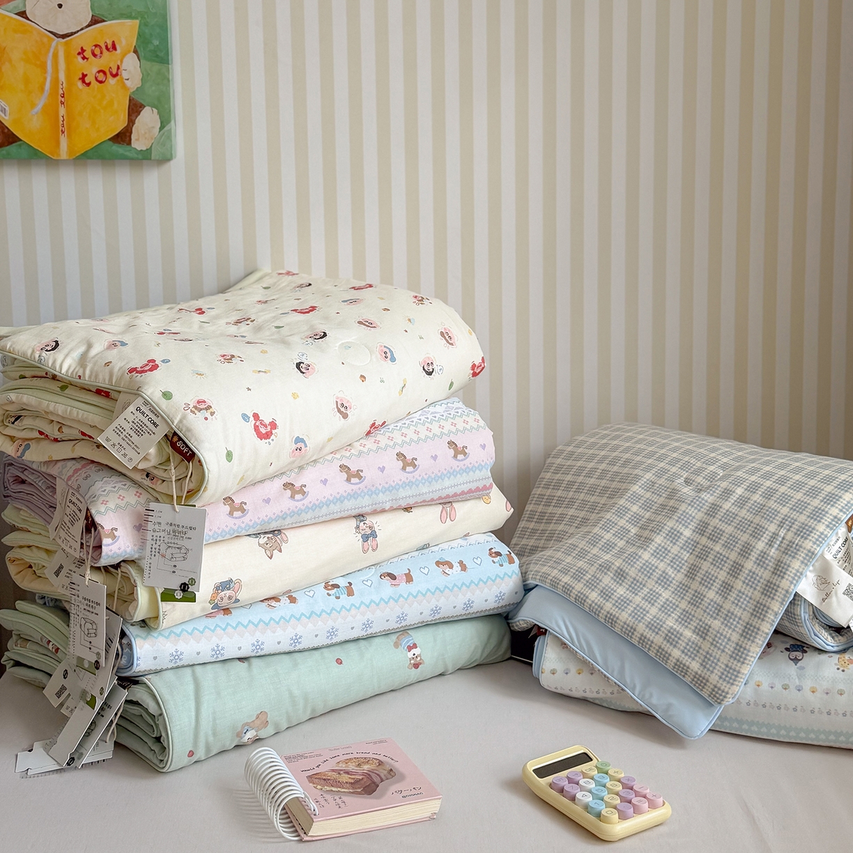 91家纺网 家纺一手货源 找家纺 麦伦家居 2026新品双层纱小冰皮夏被夏凉被空调被 组合图仅供展示不可下单