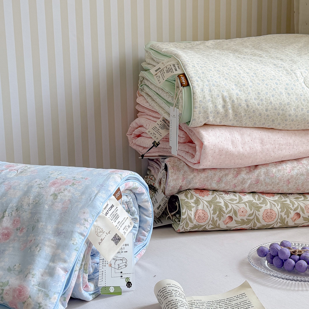 91家纺网 家纺一手货源 找家纺 麦伦家居 2026新品双层纱小冰皮夏被夏凉被空调被 组合图仅供展示不可下单