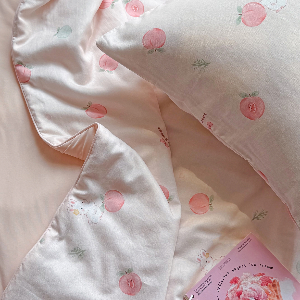 91家纺网 家纺一手货源 找家纺 麦伦家居 2026新品双层纱小冰皮夏被夏凉被空调被 桃桃酱