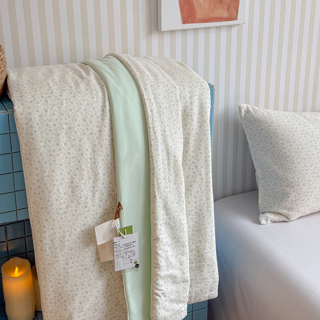 91家纺网 家纺一手货源 找家纺 麦伦家居 2026新品双层纱小冰皮夏被夏凉被空调被 奶绿草莓