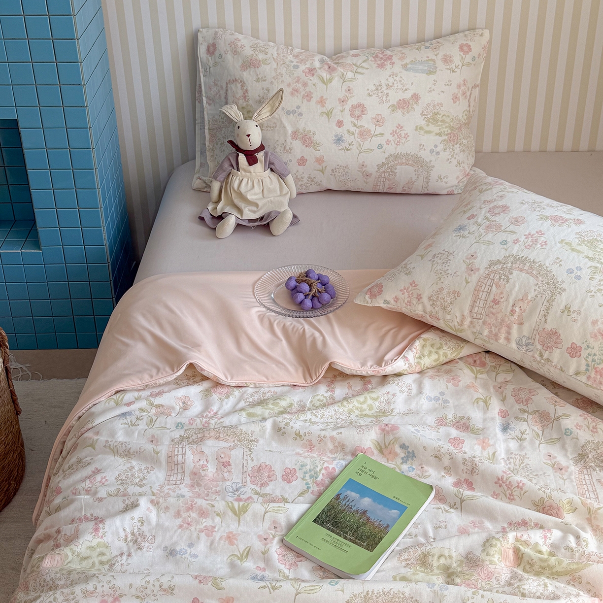 91家纺网 家纺一手货源 找家纺 麦伦家居 2026新品双层纱小冰皮夏被夏凉被空调被 莫奈花园