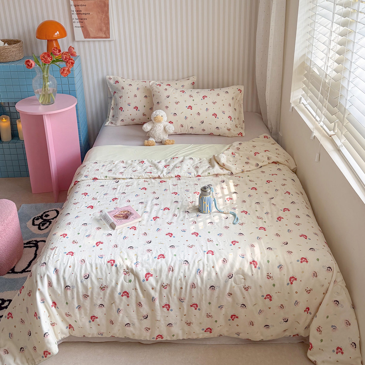 91家纺网 家纺一手货源 找家纺 麦伦家居 2026新品双层纱小冰皮夏被夏凉被空调被 小新新