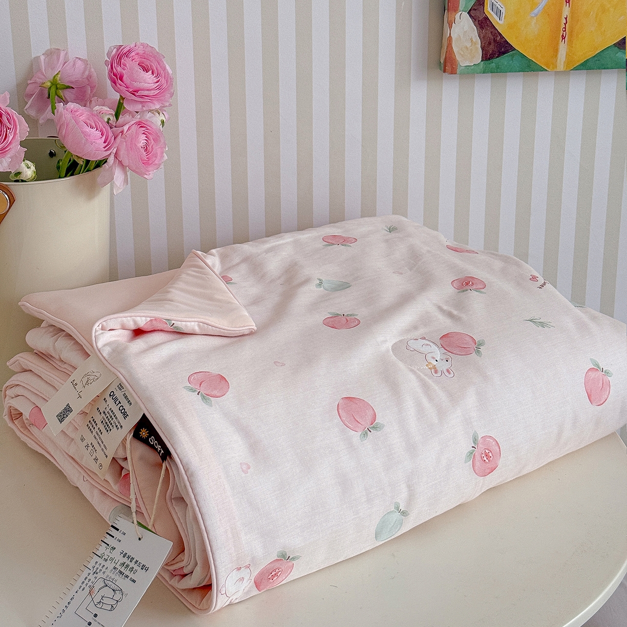 91家纺网 家纺一手货源 找家纺 麦伦家居 2026新品双层纱小冰皮夏被夏凉被空调被 桃桃酱