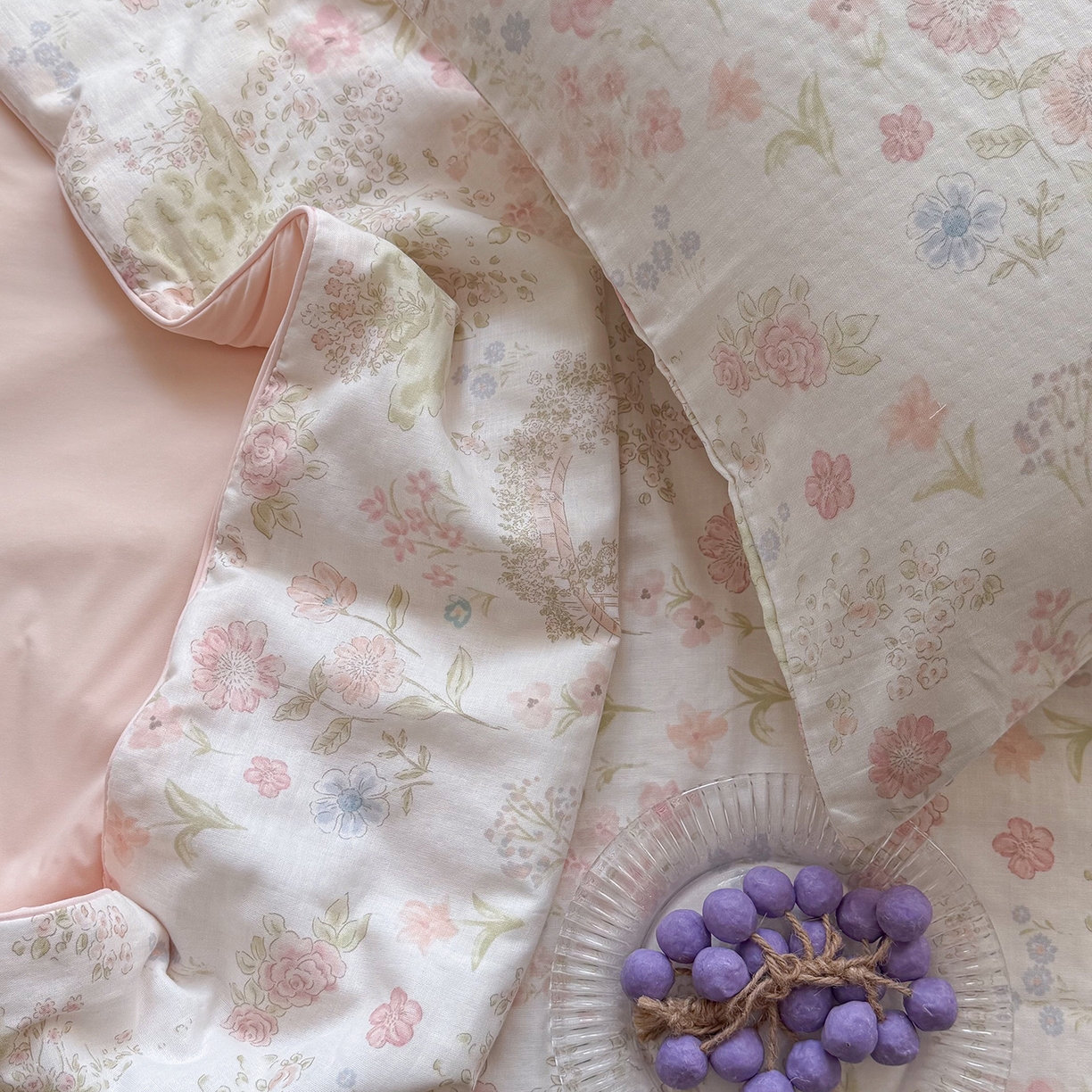 91家纺网 家纺一手货源 找家纺 麦伦家居 2026新品双层纱小冰皮夏被夏凉被空调被 莫奈花园