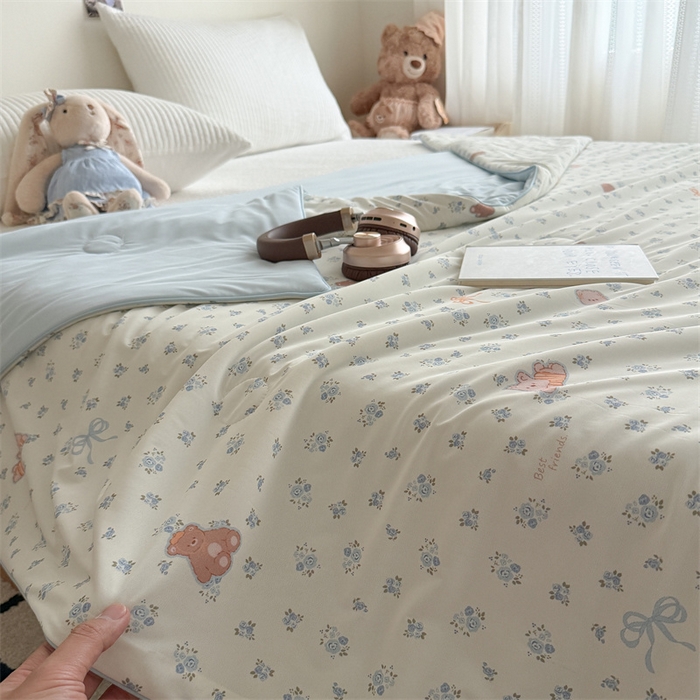 91家纺网 家纺一手货源 找家纺 （总）吾欢心 2026新款仿锦安高克重凉感丝（含氨纶）夏凉被冰激凌空调被凉感小冰皮夏被