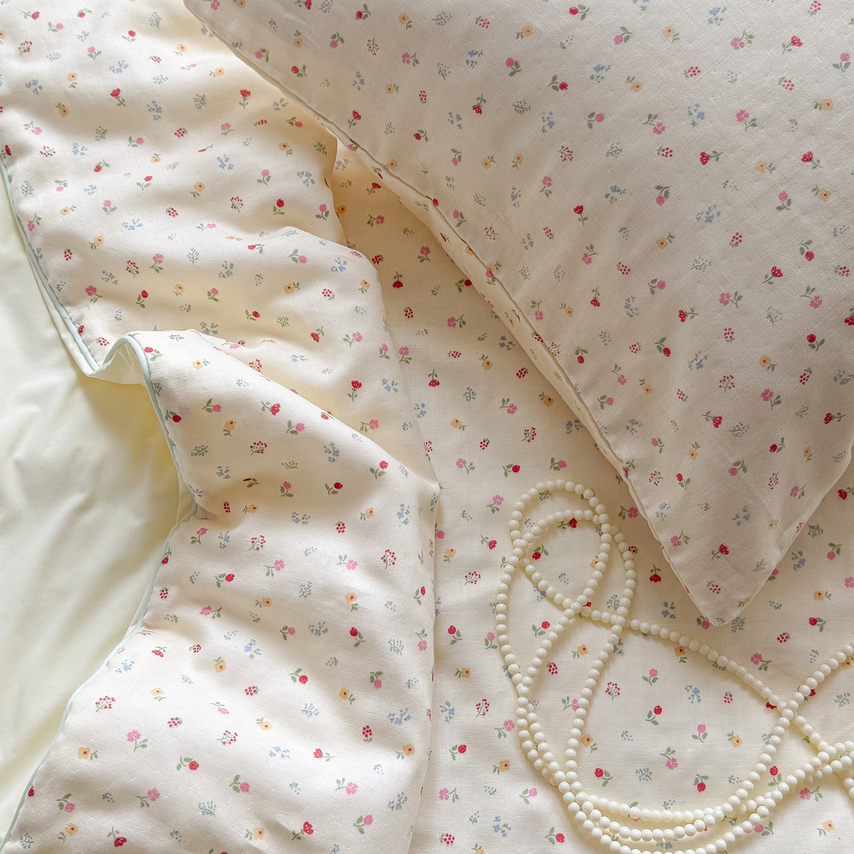 91家纺网 家纺一手货源 找家纺 麦伦家居 2026新品双层纱小冰皮夏被夏凉被空调被 奶杏小碎花