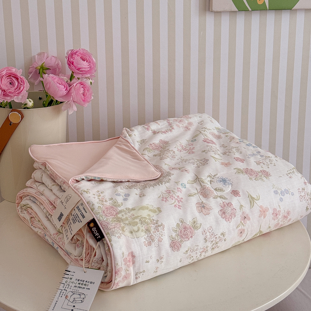 91家纺网 家纺一手货源 找家纺 麦伦家居 2026新品双层纱小冰皮夏被夏凉被空调被 莫奈花园