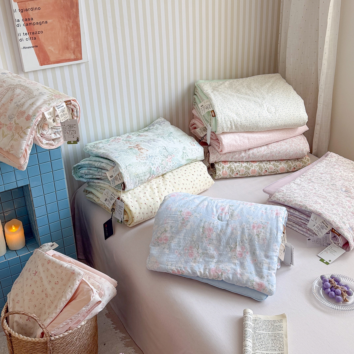 91家纺网 家纺一手货源 找家纺 麦伦家居 2026新品双层纱小冰皮夏被夏凉被空调被 组合图仅供展示不可下单