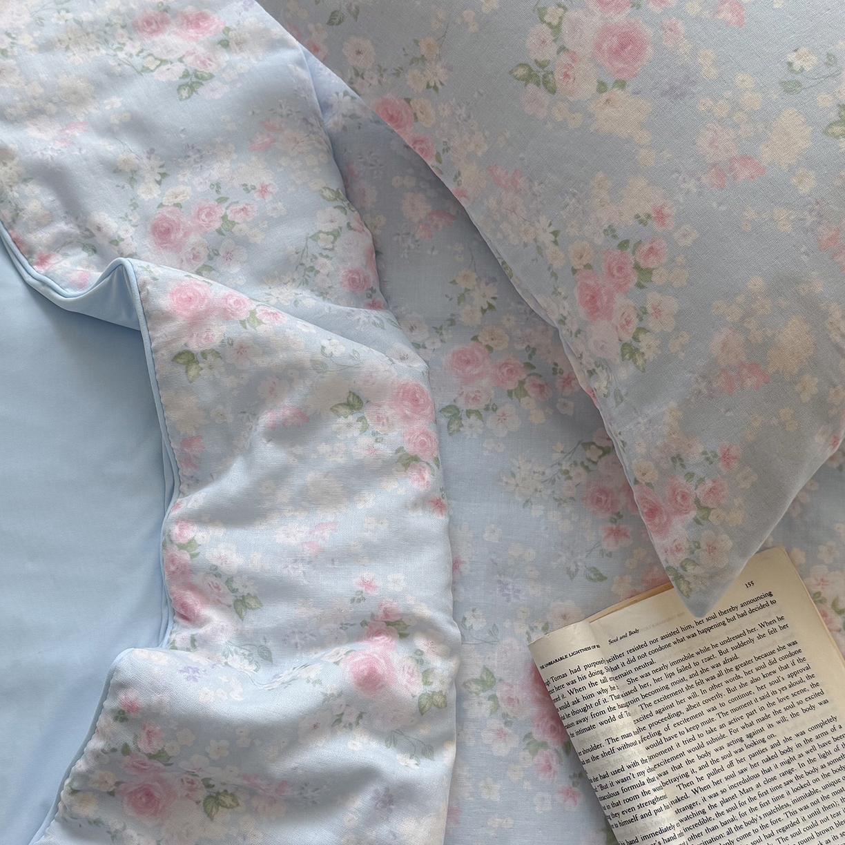 91家纺网 家纺一手货源 找家纺 麦伦家居 2026新品双层纱小冰皮夏被夏凉被空调被 蓝雾玫瑰