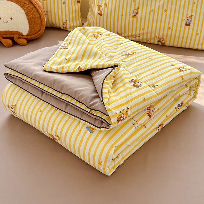 91家纺网 家纺一手货源 找家纺 美派 2026新款古法水洗云朵棉云感纱夏被夏凉被空调被 奶酪星宝