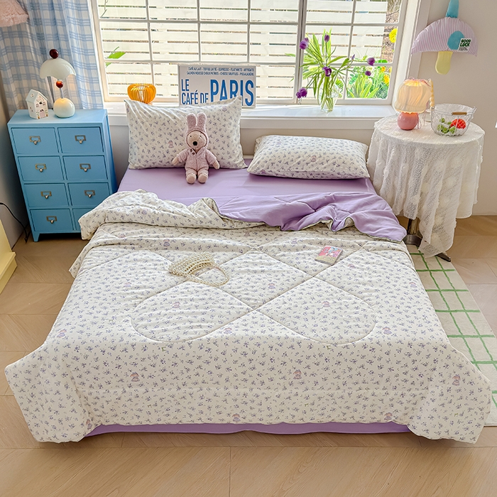 91家纺网 家纺一手货源 找家纺 美派 2026新款古法水洗云朵棉云感纱夏被夏凉被空调被 安妮小兔